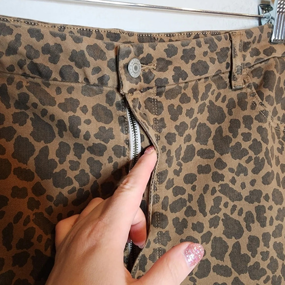 AE Curvy Super Highrise Brown Leopard Jeggings Skinny Jeans Plus Size 22 New - Picture 4 of 15